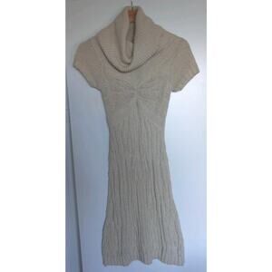 Vintage 90s BCGMAXAZRIA Sweater Dress Womens XS Knit Cowl Neck Wool Blend